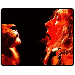 Robert And The Lion Double Sided Fleece Blanket (medium)  by SaraThePixelPixie