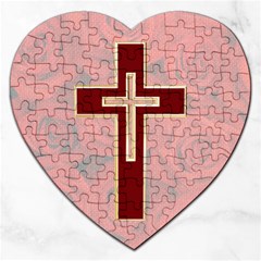 Red Christian Cross Jigsaw Puzzle (heart) by igorsin