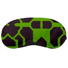 Brown Green Shapes Sleeping Mask by LalyLauraFLM