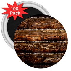 Dark Stained Wood Wall 3  Magnets (100 Pack) by trendistuff