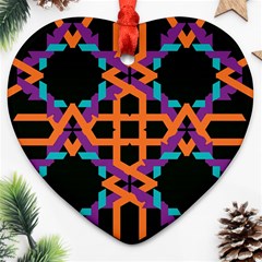 Juxtaposed Shapes Ornament (heart) by LalyLauraFLM