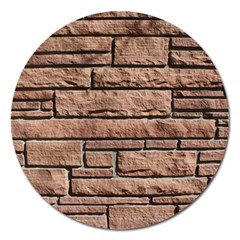 Sandstone Brick Magnet 5  (round) by trendistuff