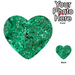 Marble Green Multi-purpose Cards (heart)  by trendistuff