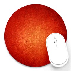 Orange Dot Art Round Mousepads by trendistuff