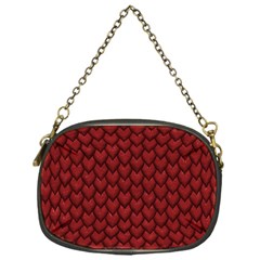 Red Reptile Skin Chain Purses (one Side)  by trendistuff