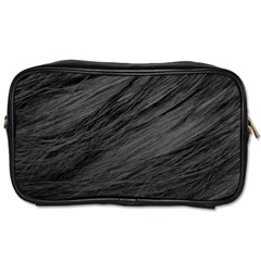 Long Haired Black Cat Fur Toiletries Bags 2-side by trendistuff