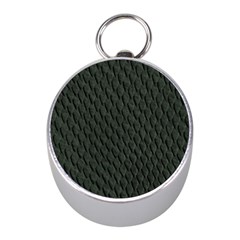 Dark Green Scales Mini Silver Compasses by trendistuff