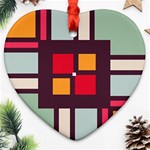 Squares and stripes  Ornament (Heart) Front