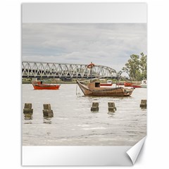 Boats At Santa Lucia River In Montevideo Uruguay Canvas 18  X 24   by dflcprints