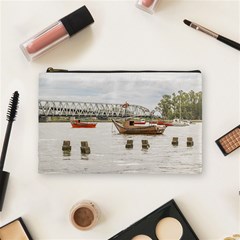 Boats At Santa Lucia River In Montevideo Uruguay Cosmetic Bag (medium)  by dflcprints