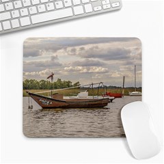 Fishing And Sailboats At Santa Lucia River In Montevideo Large Mousepads by dflcprints