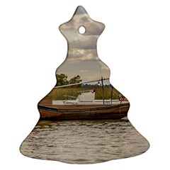 Fishing And Sailboats At Santa Lucia River In Montevideo Christmas Tree Ornament (2 Sides) by dflcprints