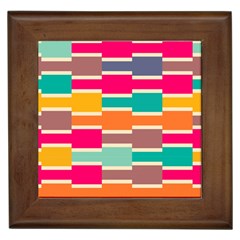 Connected Colorful Rectangles			framed Tile by LalyLauraFLM