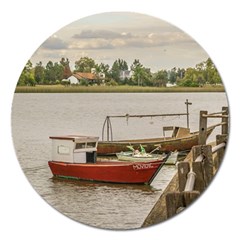 Santa Lucia River In Montevideo Uruguay Magnet 5  (round) by dflcprints