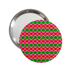 Red Pink Green Rhombus Pattern			2 25  Handbag Mirror by LalyLauraFLM