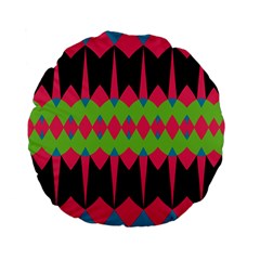 Rhombus And Other Shapes Pattern 	standard 15  Premium Flano Round Cushion by LalyLauraFLM