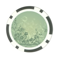 Wonderful Flowers In Soft Green Colors Poker Chip Card Guards by FantasyWorld7