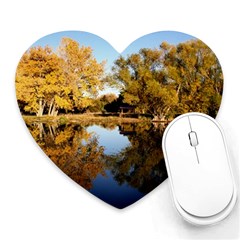 Autumn Lake Heart Mousepads by trendistuff