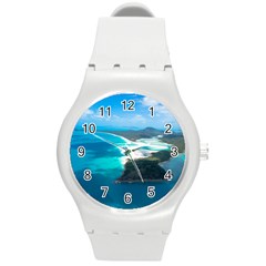 Whitehaven Beach 2 Round Plastic Sport Watch (m) by trendistuff