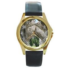 Limestone Formations Round Gold Metal Watches by trendistuff