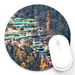 Huanglong Pools Round Mousepads by trendistuff