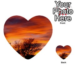 Orange Sunset Multi-purpose Cards (heart)  by trendistuff