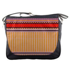 Stripes And Chevrons			messenger Bag by LalyLauraFLM