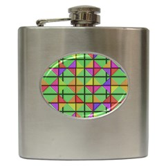 3d Rhombus Pattern			hip Flask (6 Oz) by LalyLauraFLM