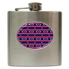 Stripes And Other Shapes Pattern 			hip Flask (6 Oz) by LalyLauraFLM