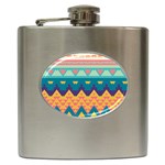 Pastel tribal design 			Hip Flask (6 oz) Front