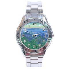 Fantasy Landscape Photo Collage Stainless Steel Men s Watch by dflcprints