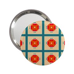 Shapes In Squares Pattern 			2 25  Handbag Mirror by LalyLauraFLM