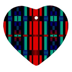 Stripes And Rectangles  			ornament (heart) by LalyLauraFLM