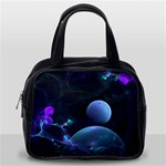 The Music Of My Goddess, Abstract Cyan Mystery Planet Classic Handbags (One Side) Front