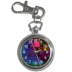 Jewel City, Radiant Rainbow Abstract Urban Key Chain Watches by DianeClancy