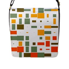 Rectangles And Squares In Retro Colors  			flap Closure Messenger Bag (l) by LalyLauraFLM