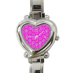 Pink Snowflakes Spinning In Winter Heart Italian Charm Watch by DianeClancy