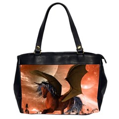 Wonderful Dark Unicorn In The Night Office Handbags (2 Sides)  by FantasyWorld7