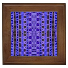 Blue Black Geometric Pattern Framed Tiles by BrightVibesDesign