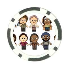 The Walking Dead   Main Characters Chibi   Amc Walking Dead   Manga Dead Poker Chip Card Guards by PTsImaginarium