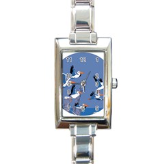 Abstract Pelicans Seascape Tropical Pop Art Rectangle Italian Charm Watch by WaltCurleeArt