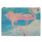 Two Pink Flamingos Pop Art Cosmetic Bag (XXL)  Front