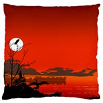 Tropical Birds Orange Sunset Landscape Standard Flano Cushion Case (Two Sides) Front