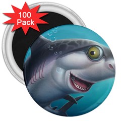 Sharky 3  Magnets (100 Pack) by WaltCurleeArt