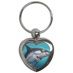 Sharky Key Chains (heart)  by WaltCurleeArt