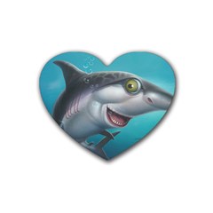 Sharky Rubber Coaster (heart)  by WaltCurleeArt