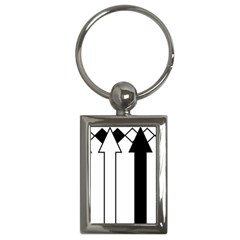 Funny Black And White Stripes Diamonds Arrows Key Chains (rectangle)  by yoursparklingshop