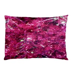 Festive Hot Pink Glitter Merry Christmas Tree  Pillow Case by yoursparklingshop