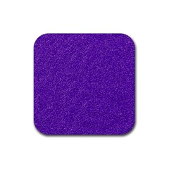 Festive Purple Glitter Texture Rubber Coaster (square)  by yoursparklingshop