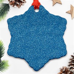 Festive Blue Glitter Texture Ornament (snowflake)  by yoursparklingshop